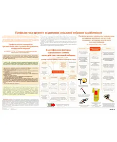Плакат: Профилактика вредного воздействия - локальной вибрации на работников (лист 18). формат А1, ламинированный.
