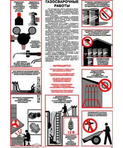 Плакат: Газосварочные работы, 1 штука, формат А2, ламинированный