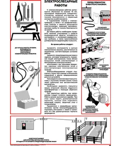 Плакат: Электрослесарные работы, 1 штука, формат А2, ламинированный