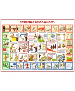 Плакат: Пожарная безопасность на производстве, 1 штука, формат А2, ламинированный