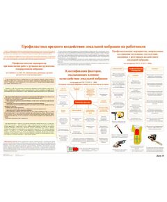 Плакат: Профилактика вредного воздействия - локальной вибрации на работников (лист 18). формат А1, ламинированный.