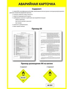 Плакат: Аварийная карточка (600 х 900 мм, ламинированный, с пластиковым профилем и крючком)