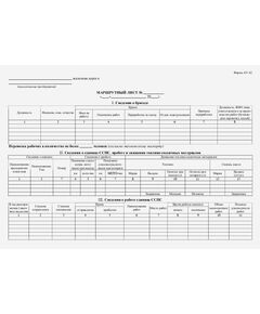 Маршрутный лист (форма АУ-12) (Инструкция МПС РФ от 13.02.2003 № ЦРБ-934 (ред. от 27.08.2003))