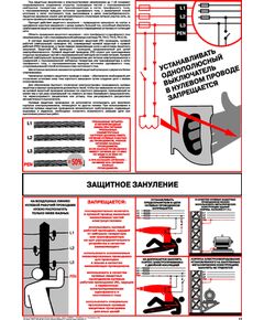 Плакат: Защитное зануление, 1 штука, формат А2, ламинированный