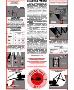 Плакат: Земляные работы, 1 штука, формат А2, ламинированный