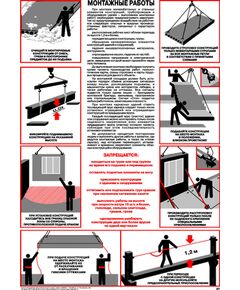 Плакат: Монтажные работы, 1 штука, формат А2, ламинированный