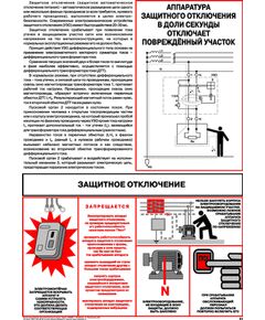 Плакат: Защитное отключение, 1 штука, формат А2, ламинированный