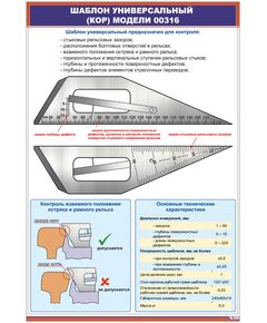 Плакат: Измерительный инструмент. Шаблон универсальный (КОР) модели 00316 (600 х 900 мм, ламинированный, с пластиковым профилем и стальным крючком)
