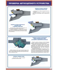 Проверка автосцепного устройства (600 х 900 мм, ламинированный, с пластиковым профилем и стальным крючком)