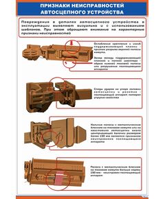 Автосцепное устройство СА-3. Типичные признаки неисправностей (1) , (600 х 900 мм, ламинированный, с пластиковым профилем и стальным крючком)