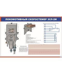 Плакат: Локомотивный скоростемер ЗСЛ-2М (900 х 600 мм, ламинированный, с пластиковым профилем и стальным крючком)