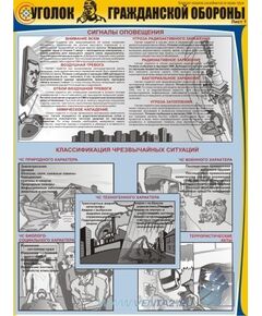 Комплект плакатов: Уголок гражданской обороны, 3 штуки, формат А2, ламинированные