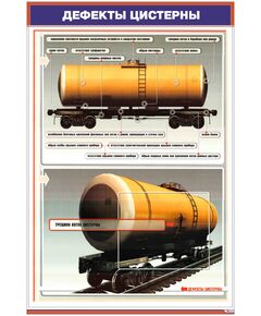 Плакат: Дефекты цистерны (600 х 900 мм, ламинированный, с пластиковым профилем и крючком)