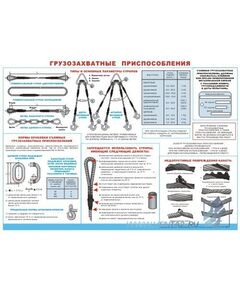 Плакат: Грузозахватные приспособления, 1 штука, формат А2, ламинированный