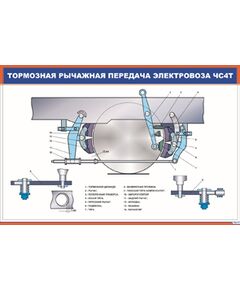 Тормозная рычажная передача электровоза ЧС4Т (900 х 600 мм, ламинированный, с пластиковым профилем и стальным крючком)