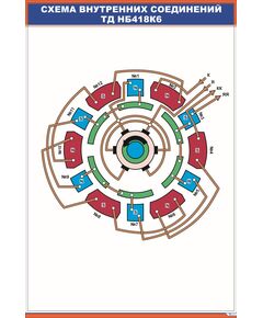 Схема внутренних соединений ТД НБ418К6 (600 х 900 мм, ламинированный, с пластиковым профилем и стальным крючком)