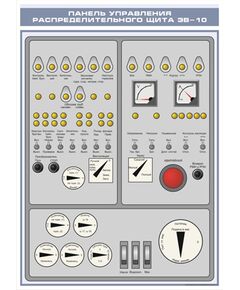 Плакат: Панель управления распределительного щита ЭВ-10 (600 х 900 мм, ламинированный, с пластиковым профилем и стальным крючком)