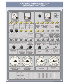 Панель управления распределительного шкафа вагона типа "К" постройки до 1990 г. (600 х 900 мм, ламинированный, с пластиковым профилем и стальным крючком)