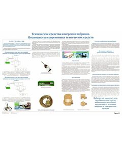Плакат: Технические средства измерения вибрации. Возможности современных технических средств (лист 22). формат А1, ламинированный. - Вредные факторы рабочей среды на железнодорожном транспорте, Железнодорожный транспорт -  1