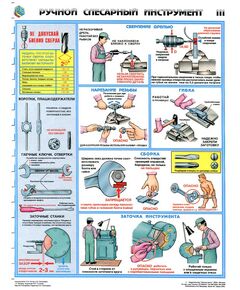 Комплект плакатов: Ручной слесарный инструмент, 3 листа,  формат А2, ламинированные - Охрана труда, Безопасность работ, Плакаты (различные типоразмеры) -  1