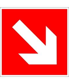 Направляющая стрелка под углом 45° (самоклейка, фотолюм.) 200*200 мм - Знаки пожарной безопасности (F), Знаки безопасности (самоклейка, пластик, металл) -  1