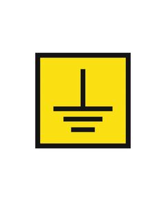 Заземлено квардатный (самоклейка) 100*100 мм - Знаки по электробезопасности (Т), Знаки безопасности (самоклейка, пластик, металл) -  1