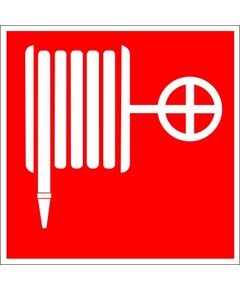 Пожарный кран (самоклейка) 200*200 мм - Знаки пожарной безопасности (F), Знаки безопасности (самоклейка, пластик, металл) -  1