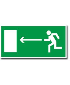 Направление к эвакуационному выходу налево (пластик) 150*300 мм - Эвакуационные знаки, (E), Знаки безопасности (самоклейка, пластик, металл) -  1