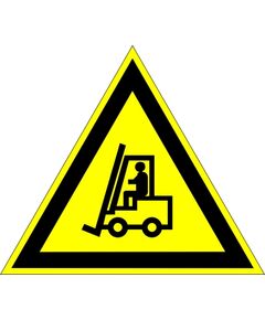 Внимание. Автопогрузчик (пластик) 200*200 мм - Предупреждающие знаки (W), Знаки безопасности (самоклейка, пластик, металл) -  1