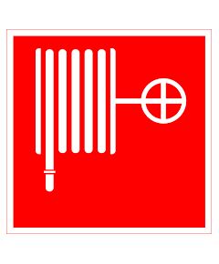 Пожарный кран (самоклейка) 100*100 мм - Знаки пожарной безопасности (F), Знаки безопасности (самоклейка, пластик, металл) -  1