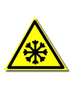 Осторожно. Холод. (пластик) 200*200 мм - Предупреждающие знаки (W), Знаки безопасности (самоклейка, пластик, металл) -  1