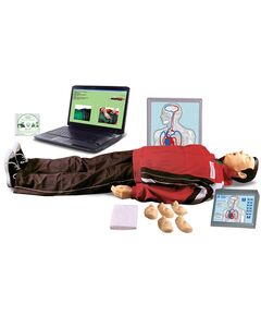 Т12к "Максим III-01", тренажёр сердечно-лёгочной и мозговой реанимации,  с учебным и 4-мя тестовыми режимами, обучающей компьютерной анимационной программой, цифровым датчиком объёма и скорости вдыхаемого воздуха, с пультом контроля управления (1700х550х250/11,6кг.) - Учебные тренажеры (Комплекты по оказанию неотложной помощи),  -  1