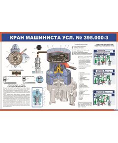 Кран машиниста усл. № 395.000-3 (900 х 600 мм, ламинированный, с пластиковым профилем и стальным крючком) - Автотормоза подвижного состава, Железнодорожный транспорт -  1
