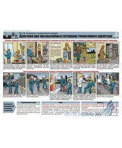 Комплект плакатов: ГО и ЧС. Безопасность в чрезвычайных ситуациях, 3 штуки, формат А2, ламинированные - Гражданская оборона и черезвычайные ситуации, Плакаты (различные типоразмеры) -  1