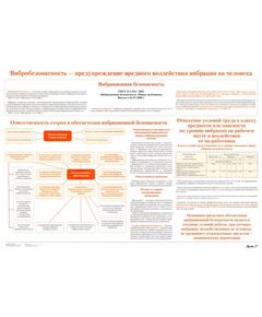 Плакат: Вибробезопасность - предупреждение вредного воздействия вибрации на человека. формат А1, ламинированный. - Вредные факторы рабочей среды на железнодорожном транспорте, Железнодорожный транспорт -  1