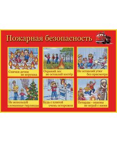 Плакат: Пожарная безопасность, 1 штука, формат А3, ламинированный - Пожарная безопасность, Плакаты (различные типоразмеры) -  1