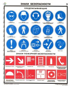 Комплект плакатов: Знаки безопасности по ГОСТ 12.4.026-01, 4 листа, формат А2, ламинированные - Охрана труда, Безопасность работ, Плакаты (различные типоразмеры) -  1