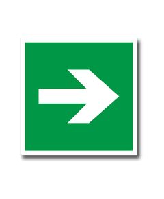 Направляющая стрелка (наклейки фотолюм., покрытие)200*200 мм - Эвакуационные знаки, (E), Знаки безопасности (самоклейка, пластик, металл) -  1
