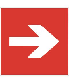 Направляющая стрелка направо, красная (пластик) 150*150 мм - Эвакуационные знаки, (E), Знаки безопасности (самоклейка, пластик, металл) -  1