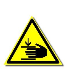 Осторожно. Возможно травмирование рук (металл) 200*200 мм - Предупреждающие знаки (W), Знаки безопасности (самоклейка, пластик, металл) -  1