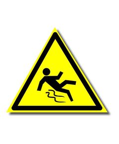 Осторожно. Скользко (металл) 200*200 мм - Предупреждающие знаки (W), Знаки безопасности (самоклейка, пластик, металл) -  1