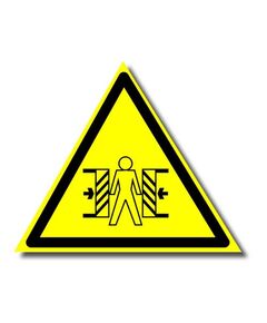 Внимание. Опасность зажима (самоклейка) 200*200 мм - Предупреждающие знаки (W), Знаки безопасности (самоклейка, пластик, металл) -  1