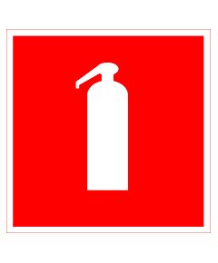 Огнетушитель (наклейка) 100*100 мм - Знаки пожарной безопасности (F), Знаки безопасности (самоклейка, пластик, металл) -  1
