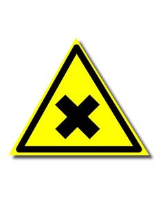 Осторожно. Вредные для здоровья аллергические (раздражающие) вещества (самоклейка) 200*200 мм - Предупреждающие знаки (W), Знаки безопасности (самоклейка, пластик, металл) -  1