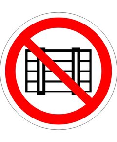 Запрещается загромождать проходы и (или) складировать (самоклейка) 100*100 мм - Запрещающие знаки (Р), Знаки безопасности (самоклейка, пластик, металл) -  1