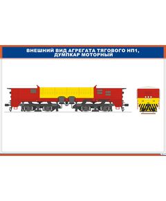 Внешний вид агрегата тягового НП1, думпкар моторный (900 х 600 мм, ламинированный, с пластиковым профилем и стальным крючком) - Электровозы переменного тока, Механическое оборудование, Железнодорожный транспорт -  1