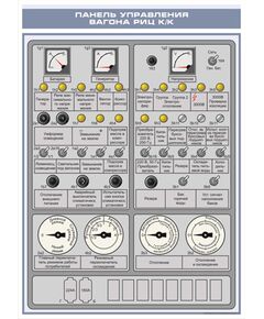 Панель управления распределительного шкафа вагона типа "К" постройки до 1990 г. (600 х 900 мм, ламинированный, с пластиковым профилем и стальным крючком) - Хозяйство пассажирских перевозок, Железнодорожный транспорт -  1