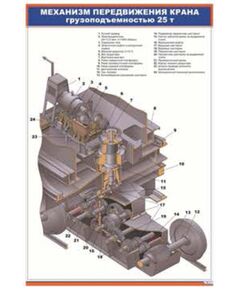 Механизм передвижения крана грузоподъемностью 25 т (600 х 900 мм, ламинированный, с пластиковым профилем и стальным крючком) - Электровозы переменного тока, Механическое оборудование, Железнодорожный транспорт -  1
