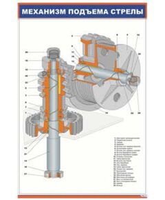 Механизм подъема стрелы (600 х 900 мм, ламинированный, с пластиковым профилем и стальным крючком) - Электровозы переменного тока, Механическое оборудование, Железнодорожный транспорт -  1