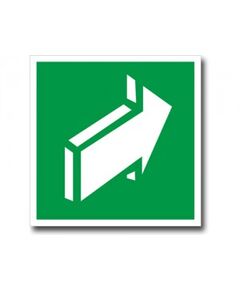 Открывать движением от себя (наклейка, фотолюминесцентный, 200*200 мм) - Эвакуационные знаки, (E), Знаки безопасности (самоклейка, пластик, металл) -  1